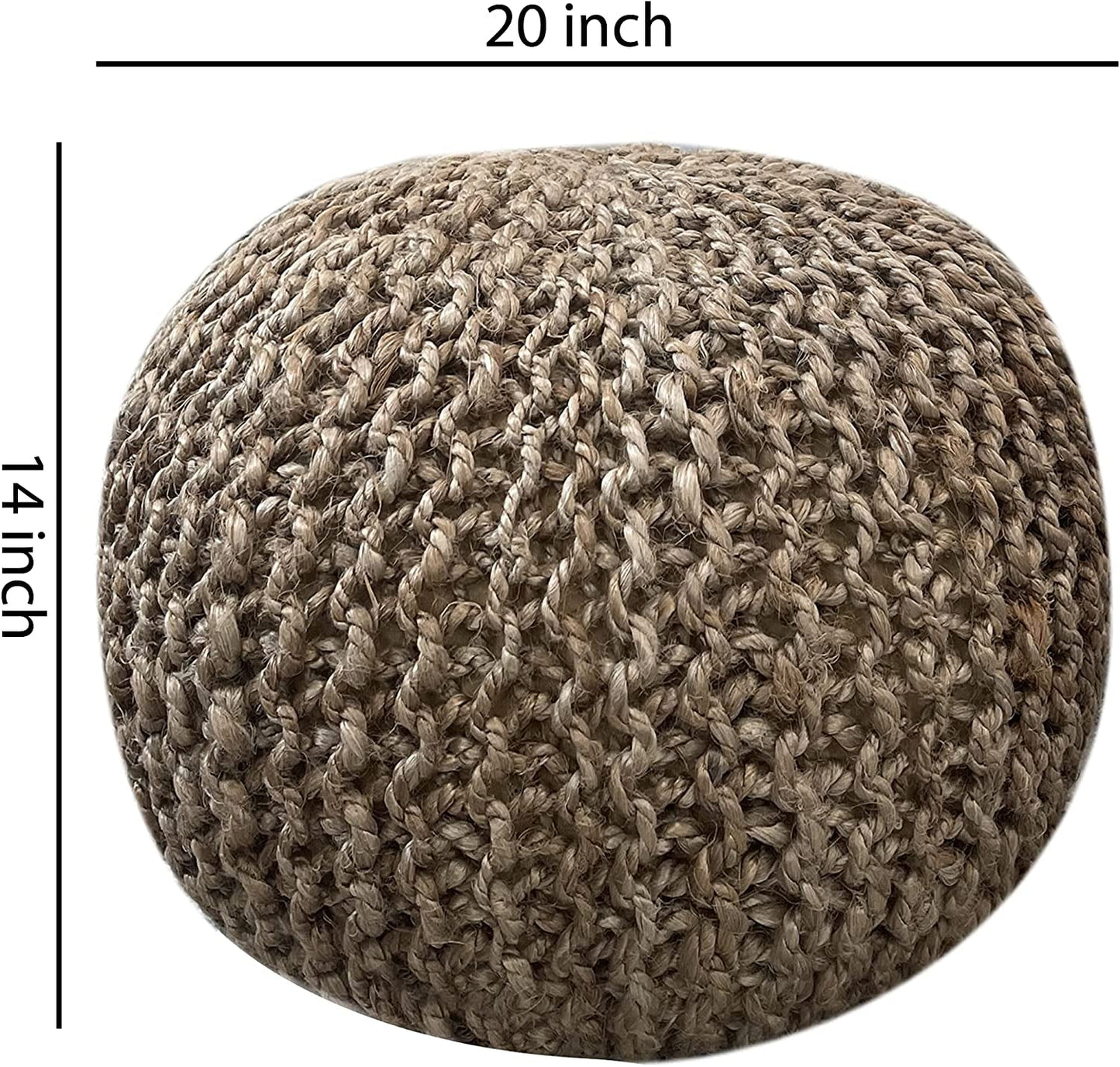 Handwoven Natural Jute Pouf
