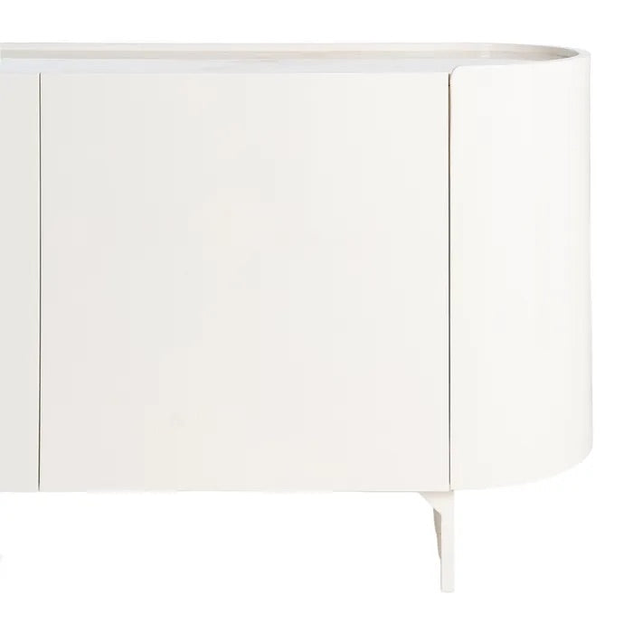 Cream Lacquered Sideboard with Marble Top