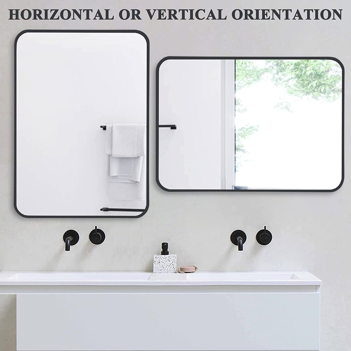 Black Framed Bathroom Mirror
