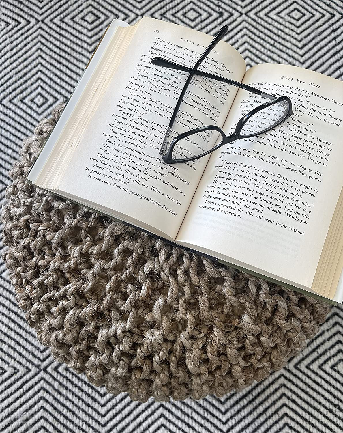 Handwoven Natural Jute Pouf