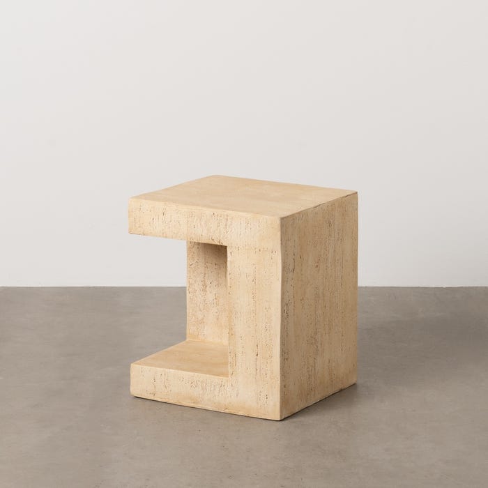 Noma beige sculptural side table by IXIA