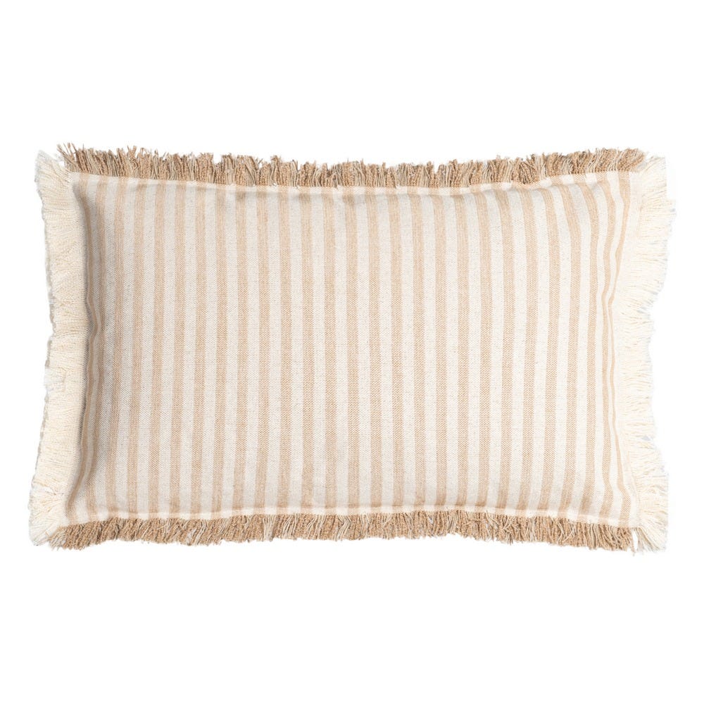 Raya Beige Stripe Cushions – 50 × 30 cm, Set of 2