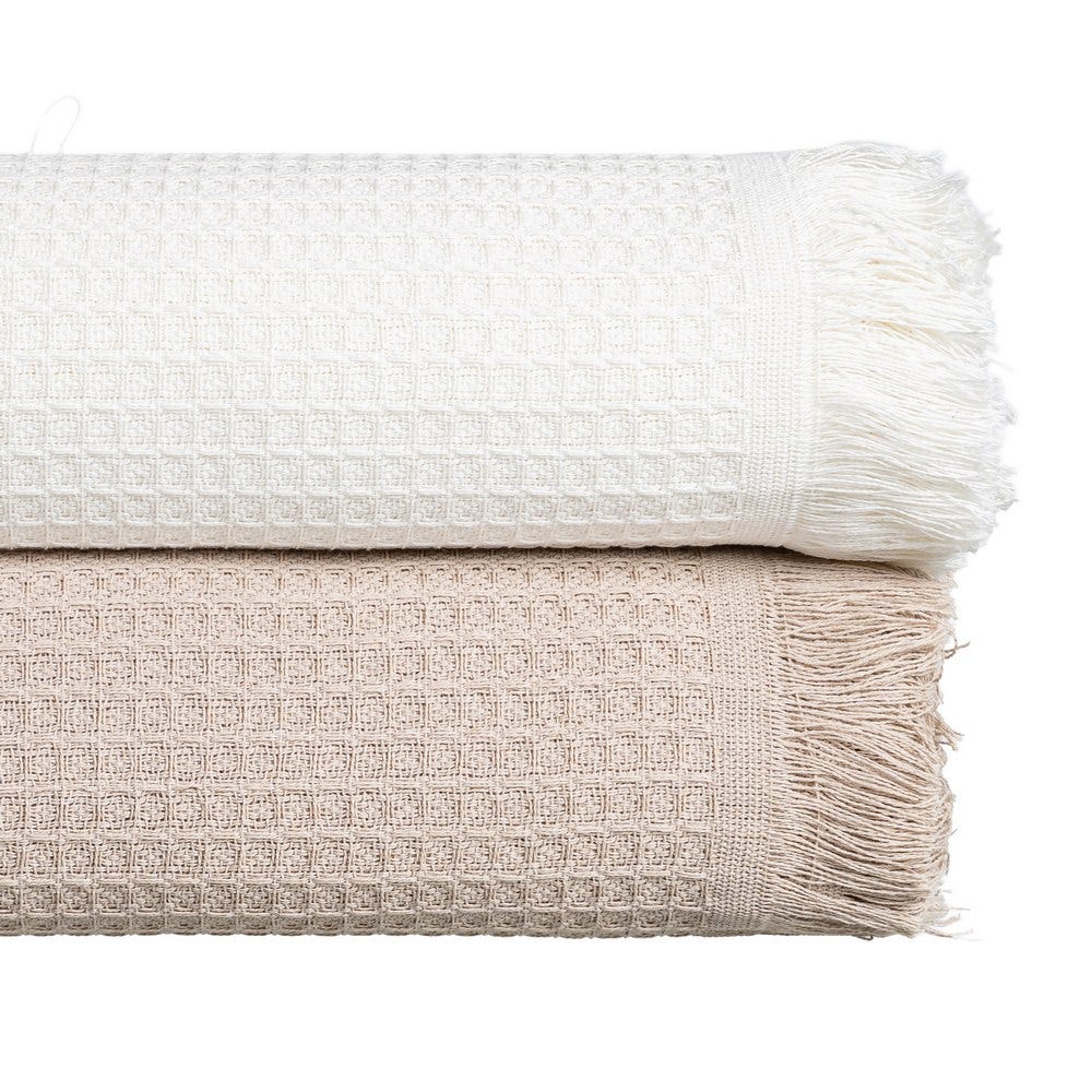 Bresca Honeycomb Cotton Throw – 180 × 260 cm – LoNiu Home