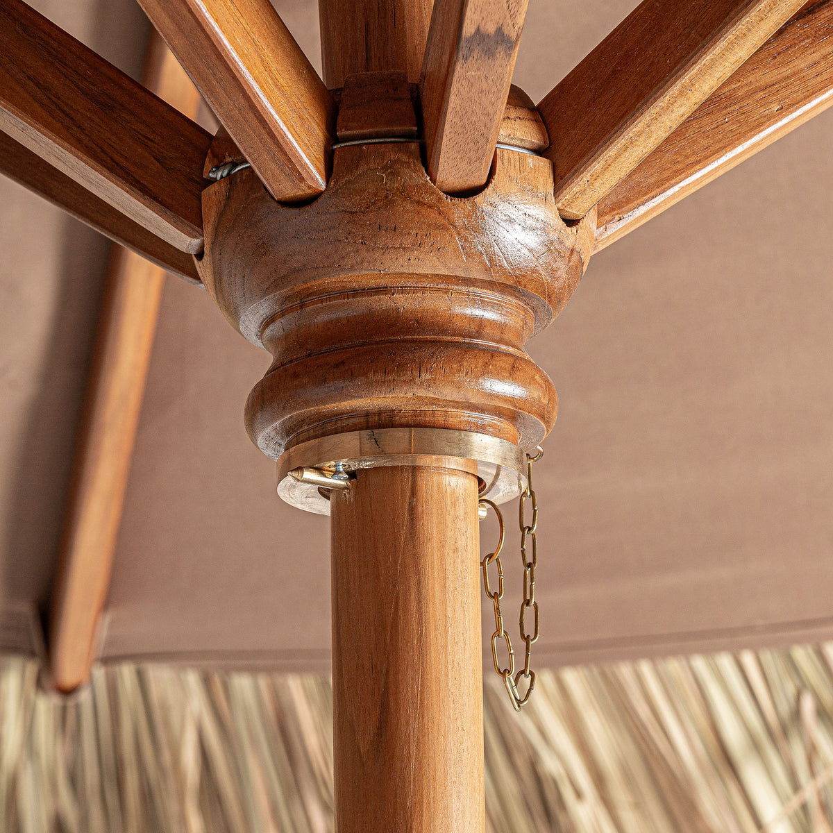 Ombra Teak & Straw Parasol – 370 cm – LoNiu Home