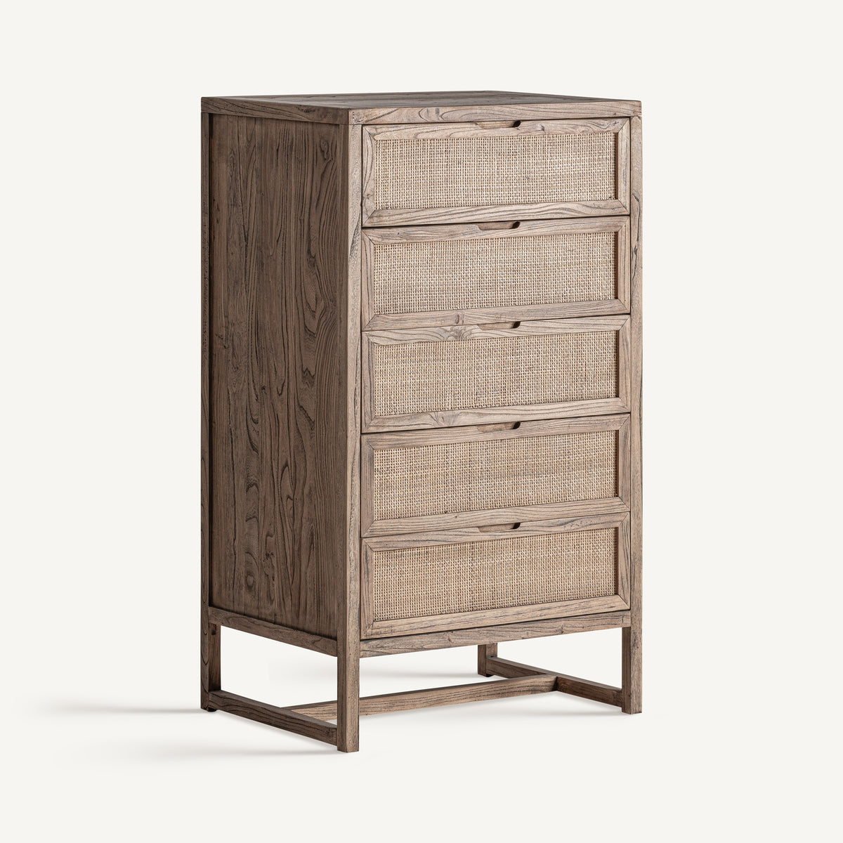 Orient Elm & Rattan Tallboy – 118 cm – LoNiu Home
