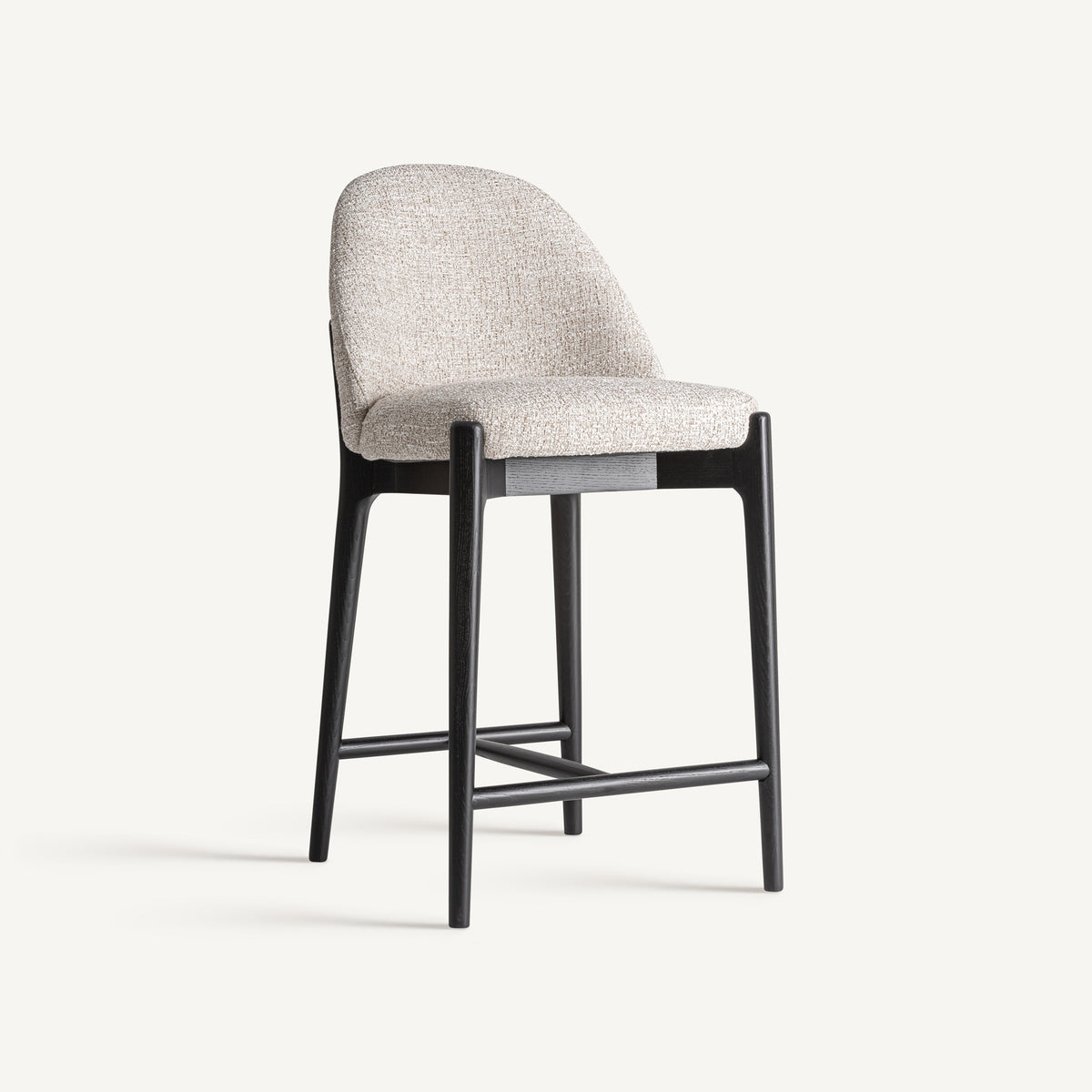 Sirius beige upholstered and black ash bar stool by Vical Home – LoNiu Home Mallorca