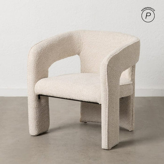 Numa beige upholstered lounge chair by IXIA