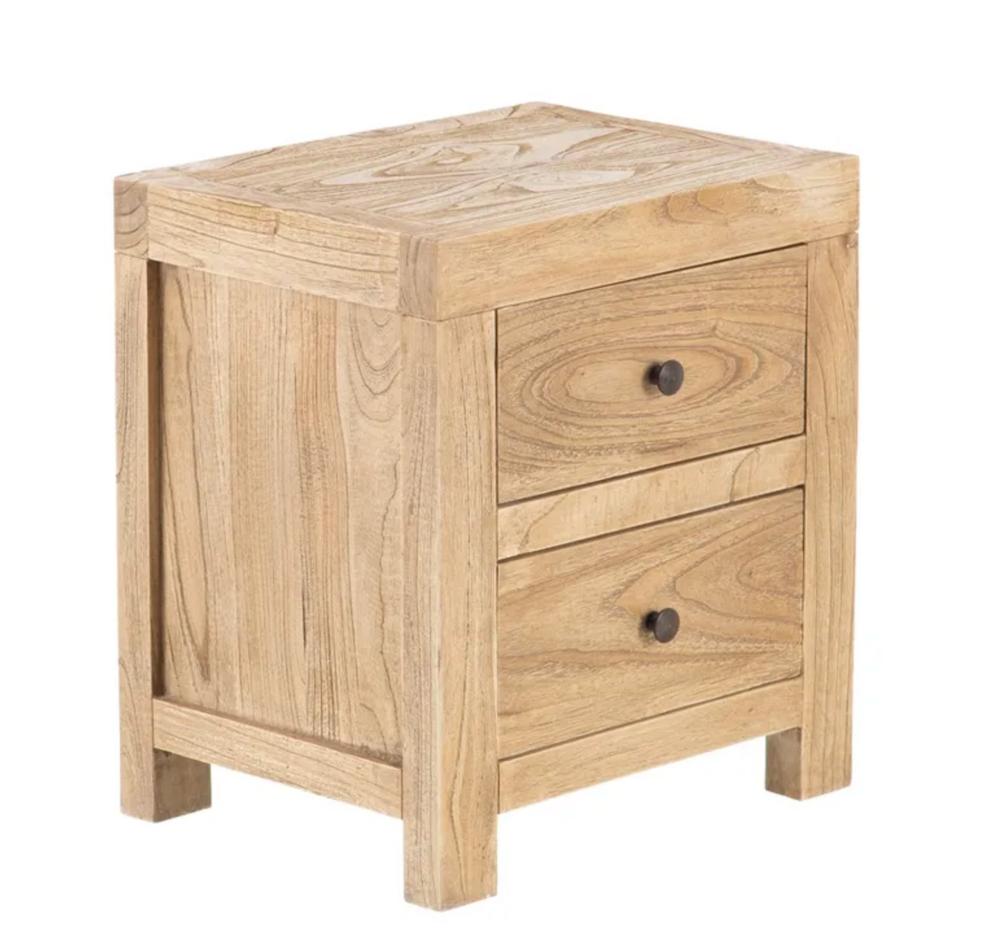 Natural Wood Bedside Table