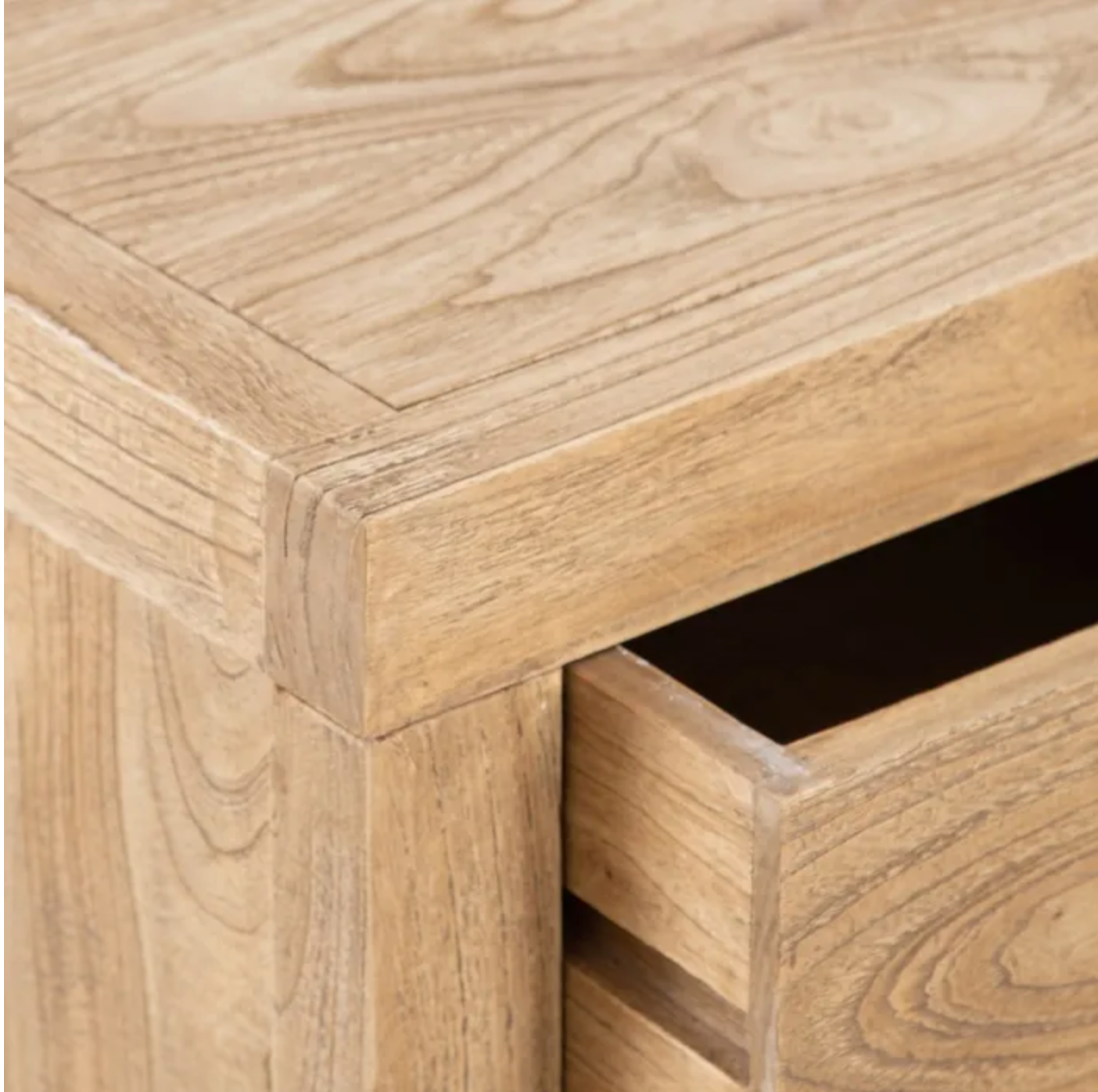 Natural Wood Bedside Table