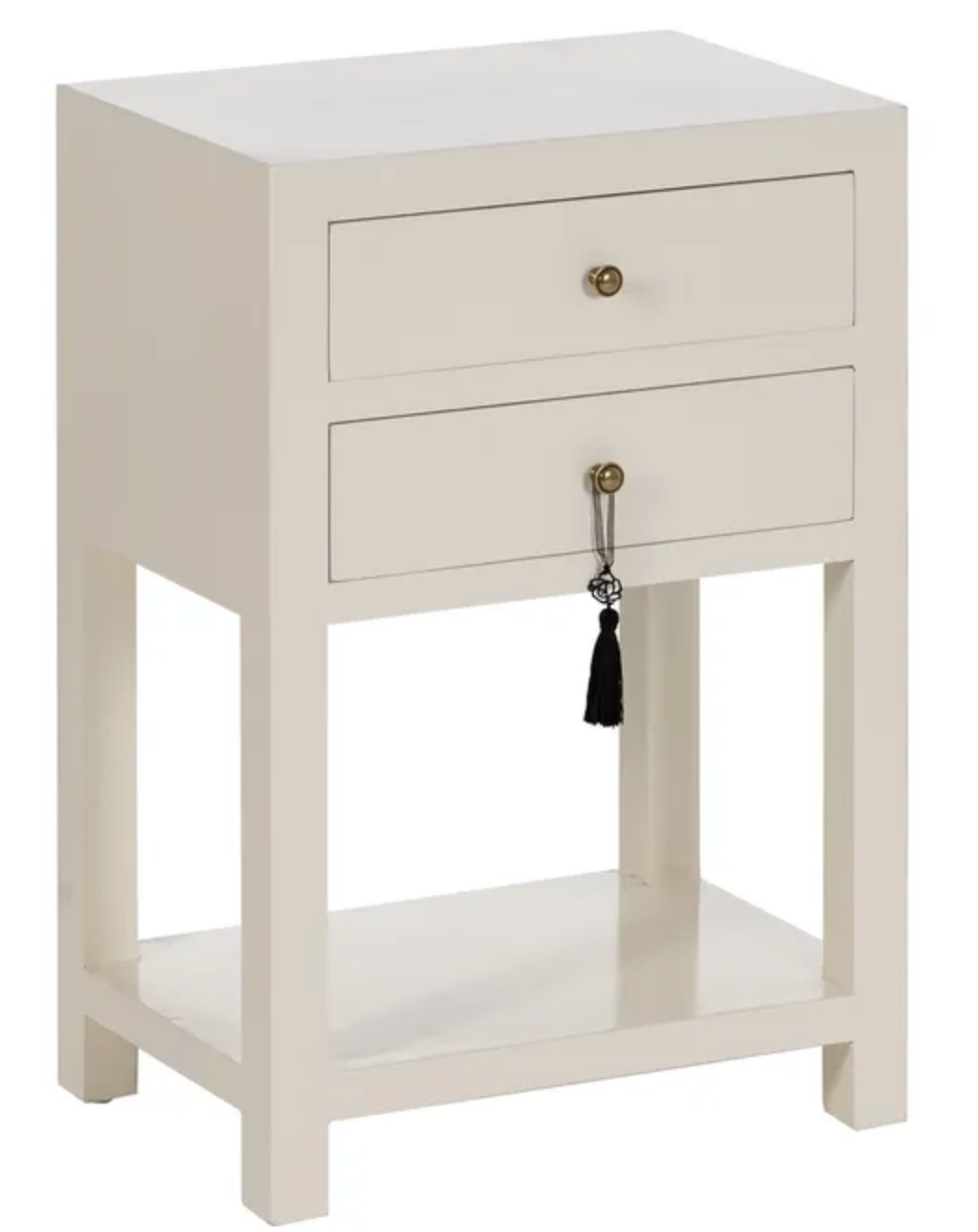 White Bedside Table with Drawer