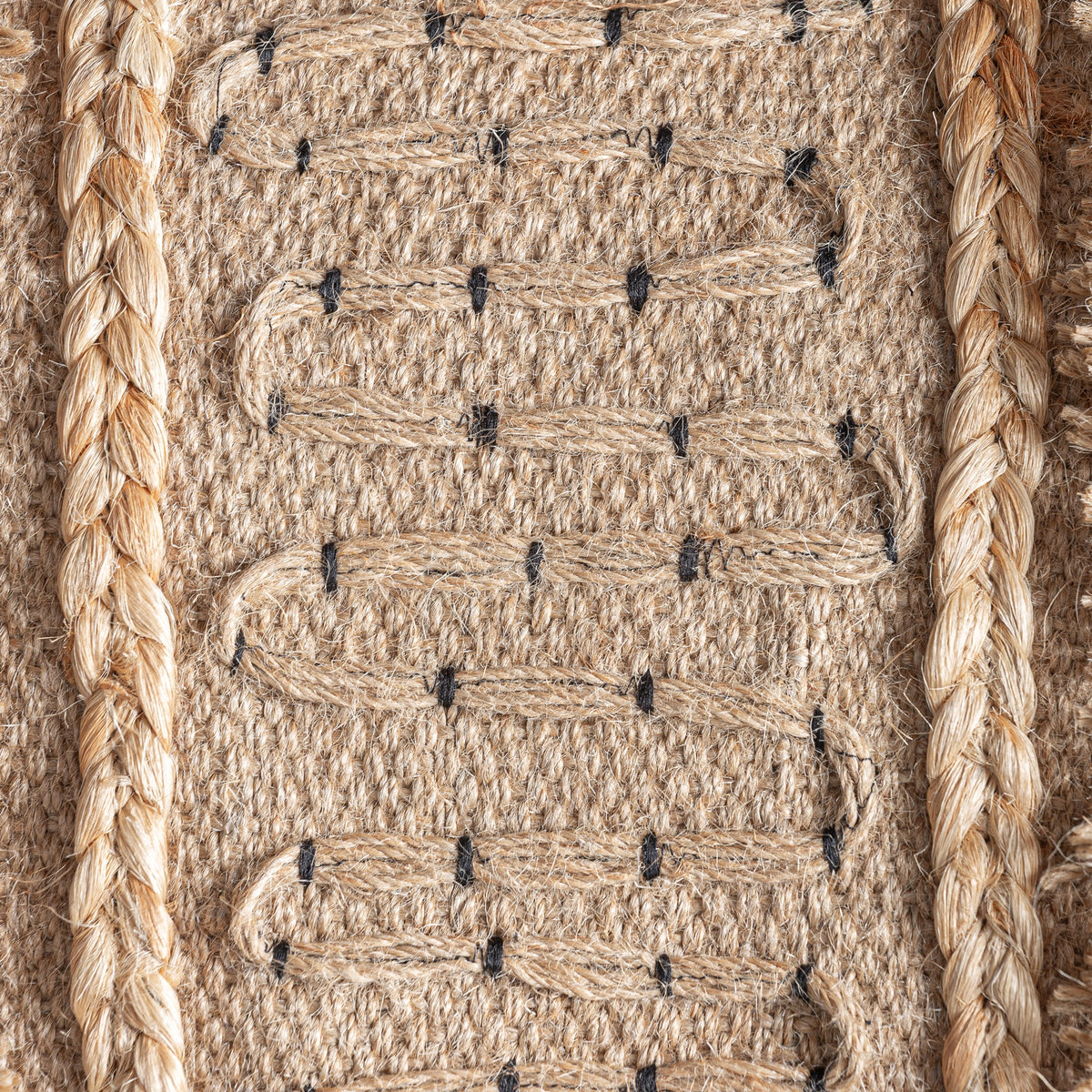 Saanvi cushion by VICAL – beige jute with synthetic wadding detail view 3