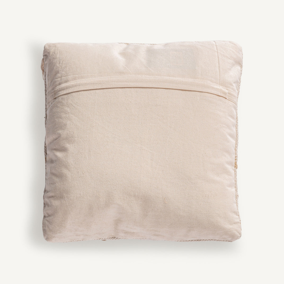 Yaira cushion by VICAL – white embroidered jute and natural cotton detail view 2