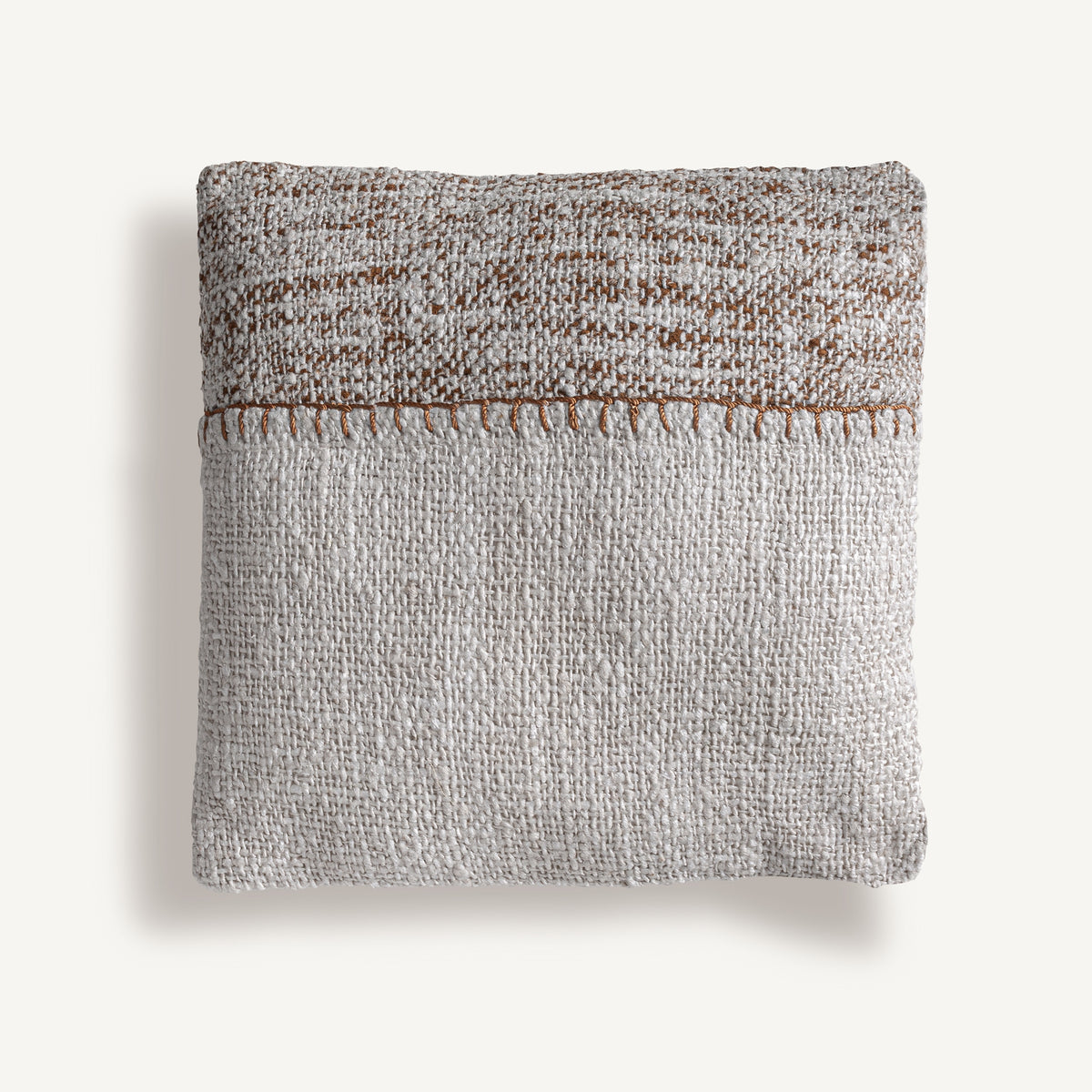 Zyan cushion by VICAL – cream cotton, brown linen and synthetic wadding