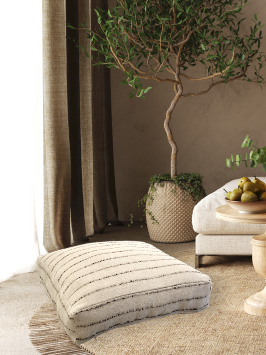 Linen & Jute Floor Pouf
