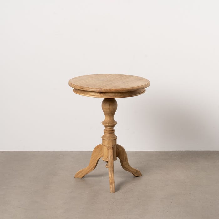 Natural mindi wood side table by IXIA