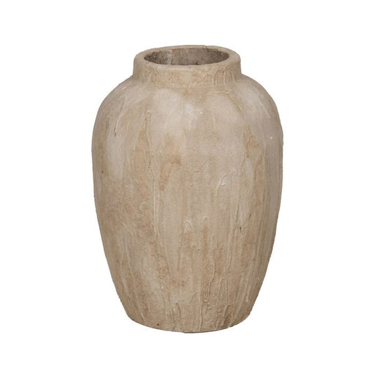Aria large beige ceramic vase by IXIA
