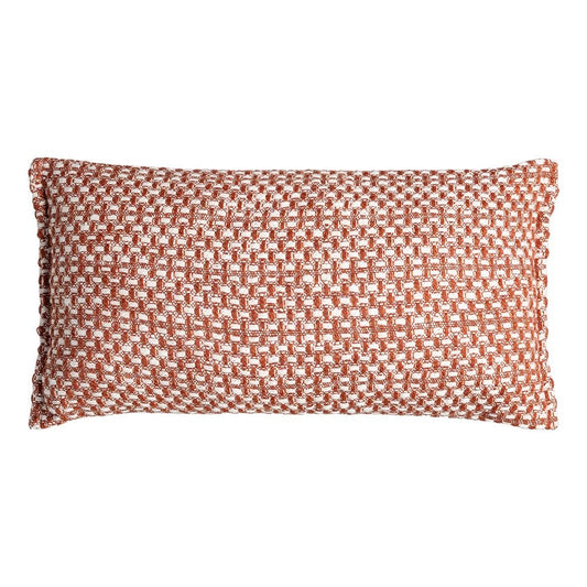Terracotta woven cushion, set of two
