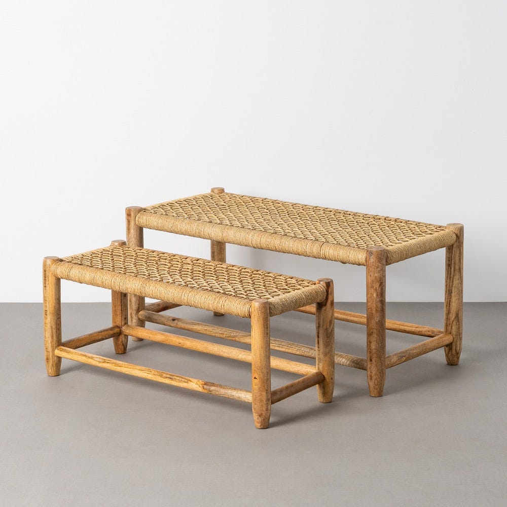 Niu Natural Fibre Benches – Set of 2