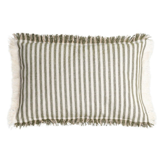 Raya Green Stripe Cushions – 50 × 30 cm, Set of 2