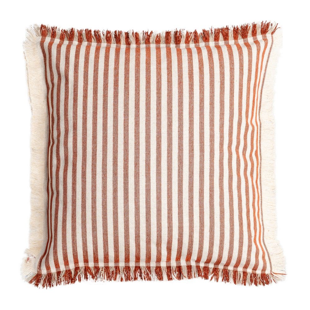Raya Terracotta Stripe Cushions – 45 × 45 cm, Set of 2