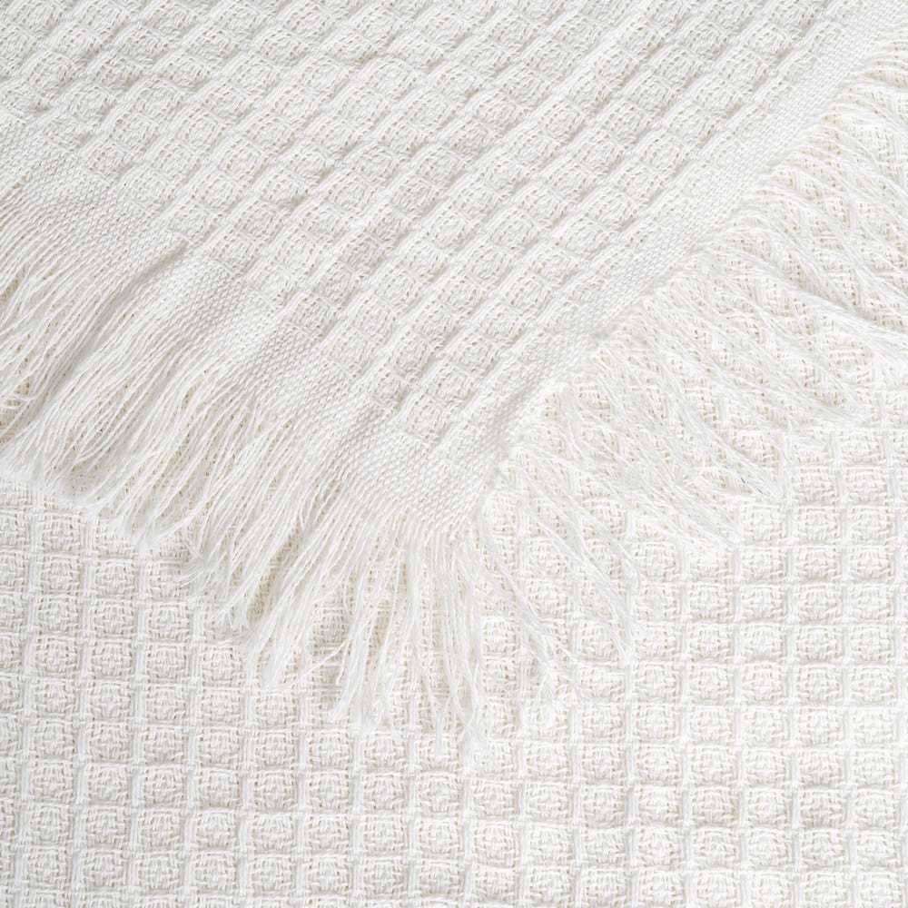 Bresca Honeycomb Cotton Throw – 180 × 260 cm – LoNiu Home