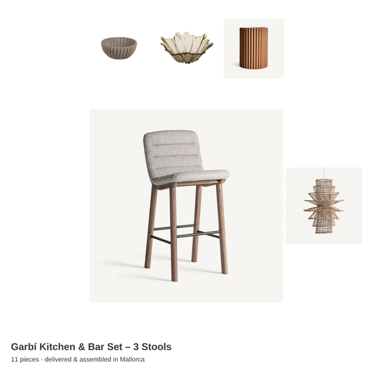 Garbí Kitchen & Bar Set – 3 Stools – all pieces – LoNiu Home