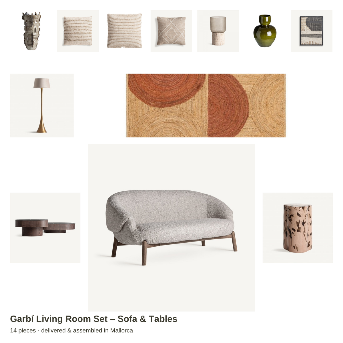 Garbí Living Room Set – Sofa & Tables – all pieces – LoNiu Home