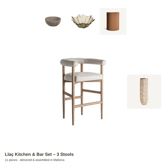 Llaç Kitchen & Bar Set – 3 Stools – all pieces – LoNiu Home