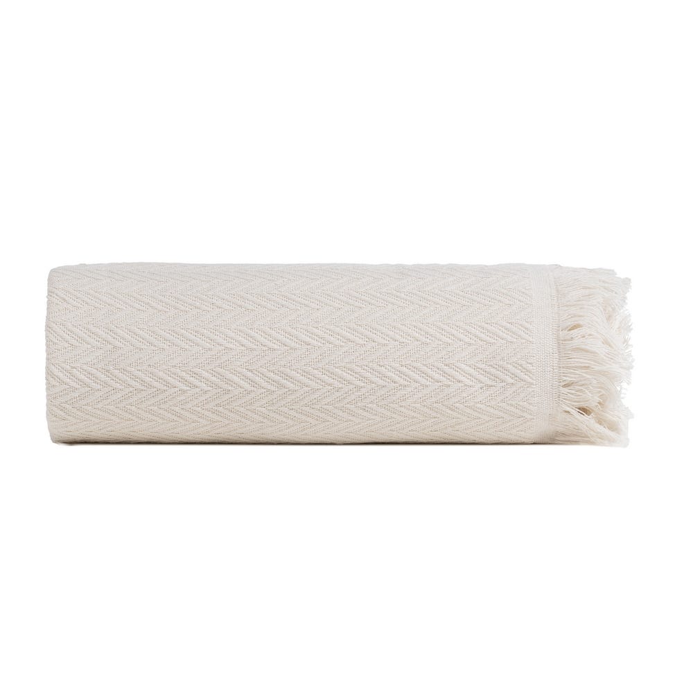 Llavor Herringbone Cotton Throw – 180 × 260 cm – LoNiu Home