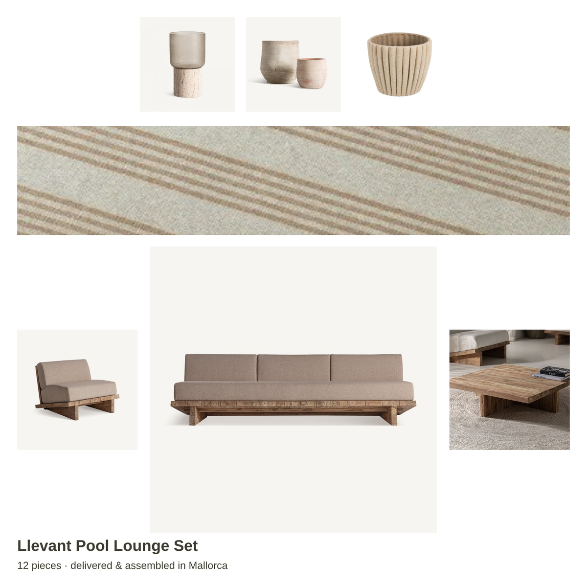 Llevant Pool Lounge Set – all pieces – LoNiu Home