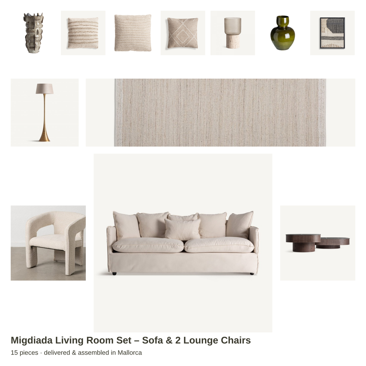 Migdiada Living Room Set – Sofa & 2 Lounge Chairs – all pieces – LoNiu Home