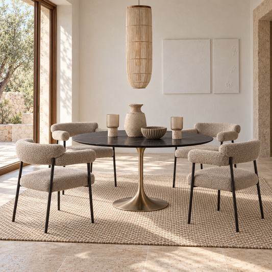 Mosaic Dining Set – Table & 4 Chairs – room visualisation – LoNiu Home