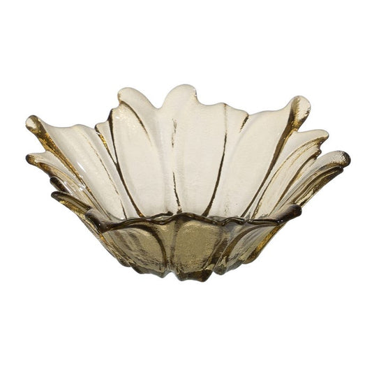 Olive glass flower decorative bowl