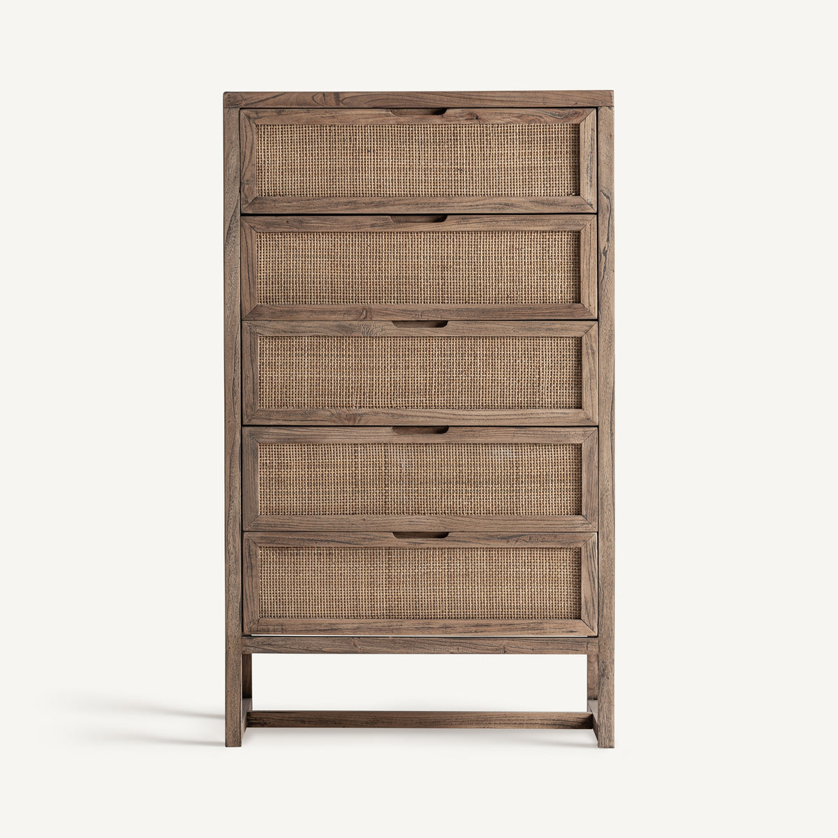 Orient Elm & Rattan Tallboy – 118 cm – LoNiu Home