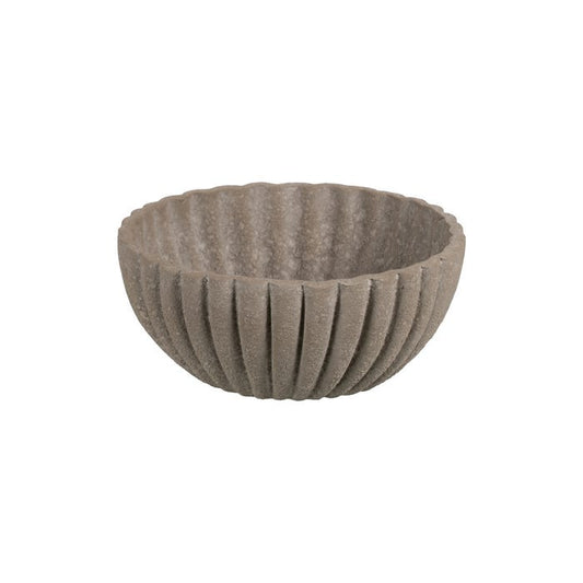 Stone-coloured ceramic decorative bowl