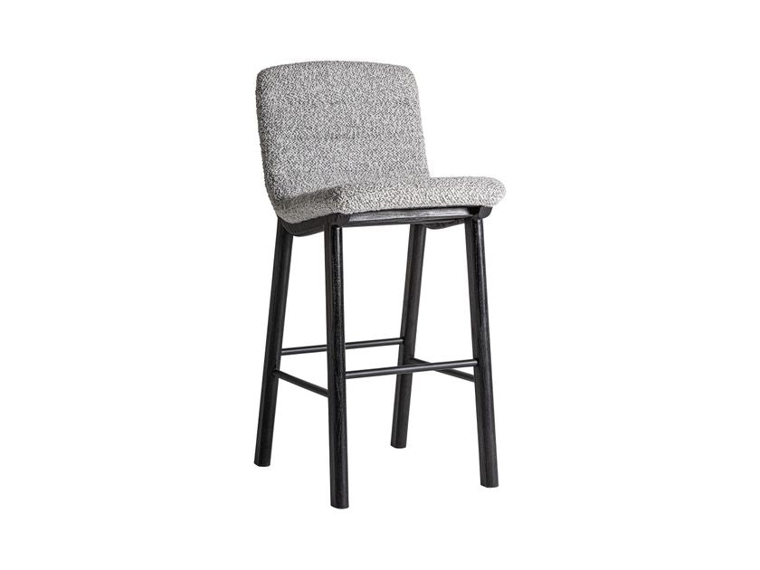 Jacquard black elm and grey upholstered bar stool by Vical Home – LoNiu Home Mallorca