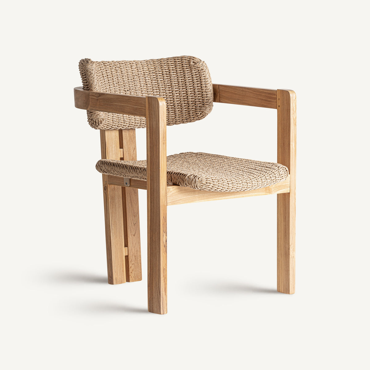 VICAL teak and woven rope outdoor chair, view 1