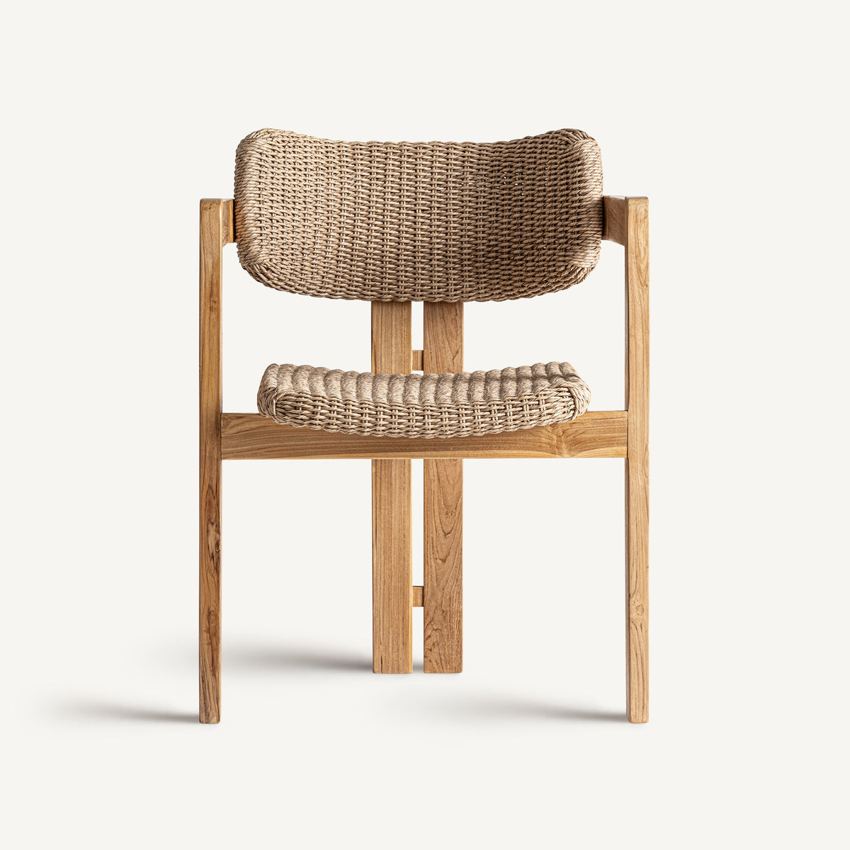 VICAL teak and woven rope outdoor chair, view 2