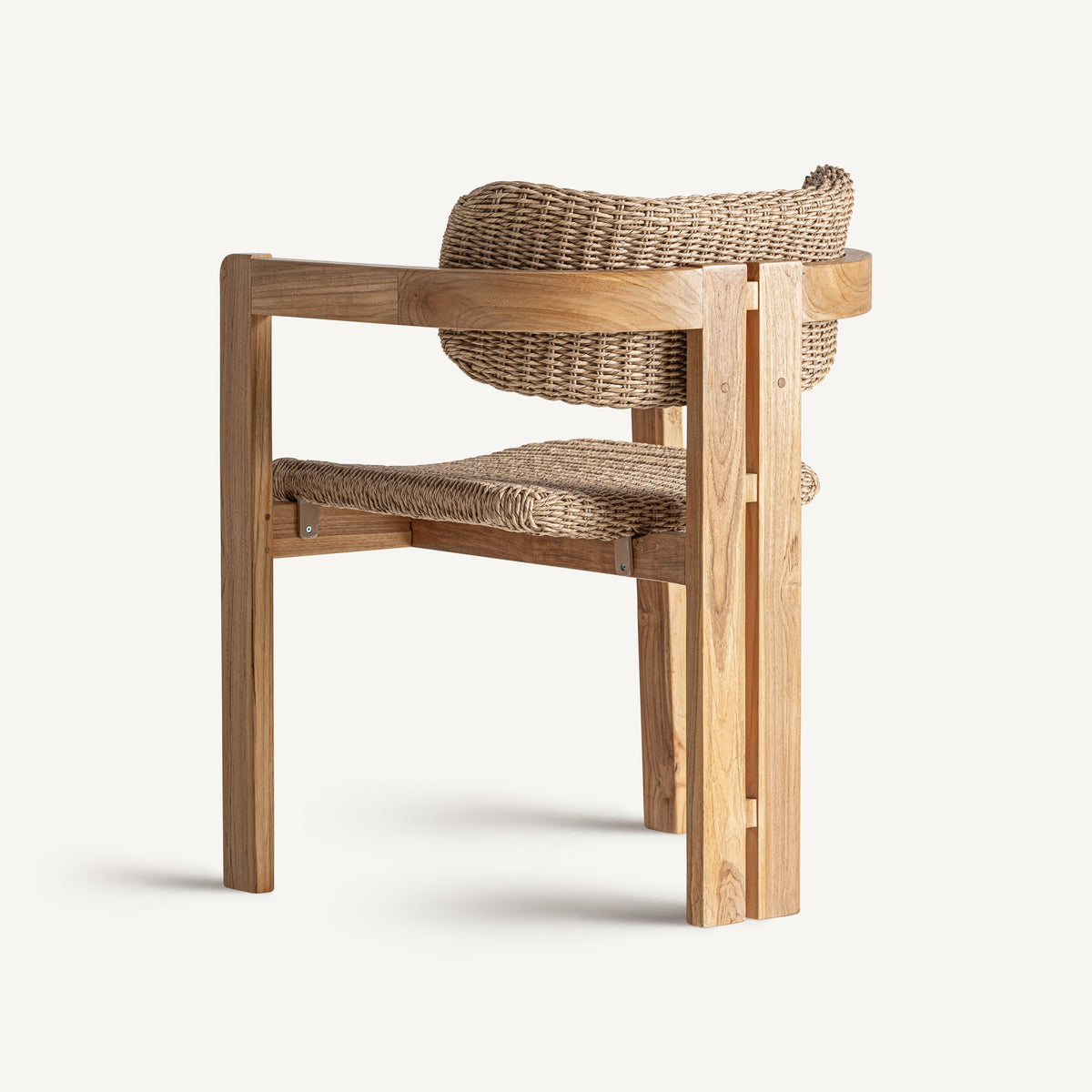VICAL teak and woven rope outdoor chair, view 4