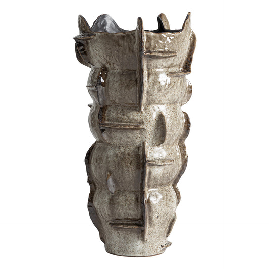 Erlea beige ceramic vase by Vical Home